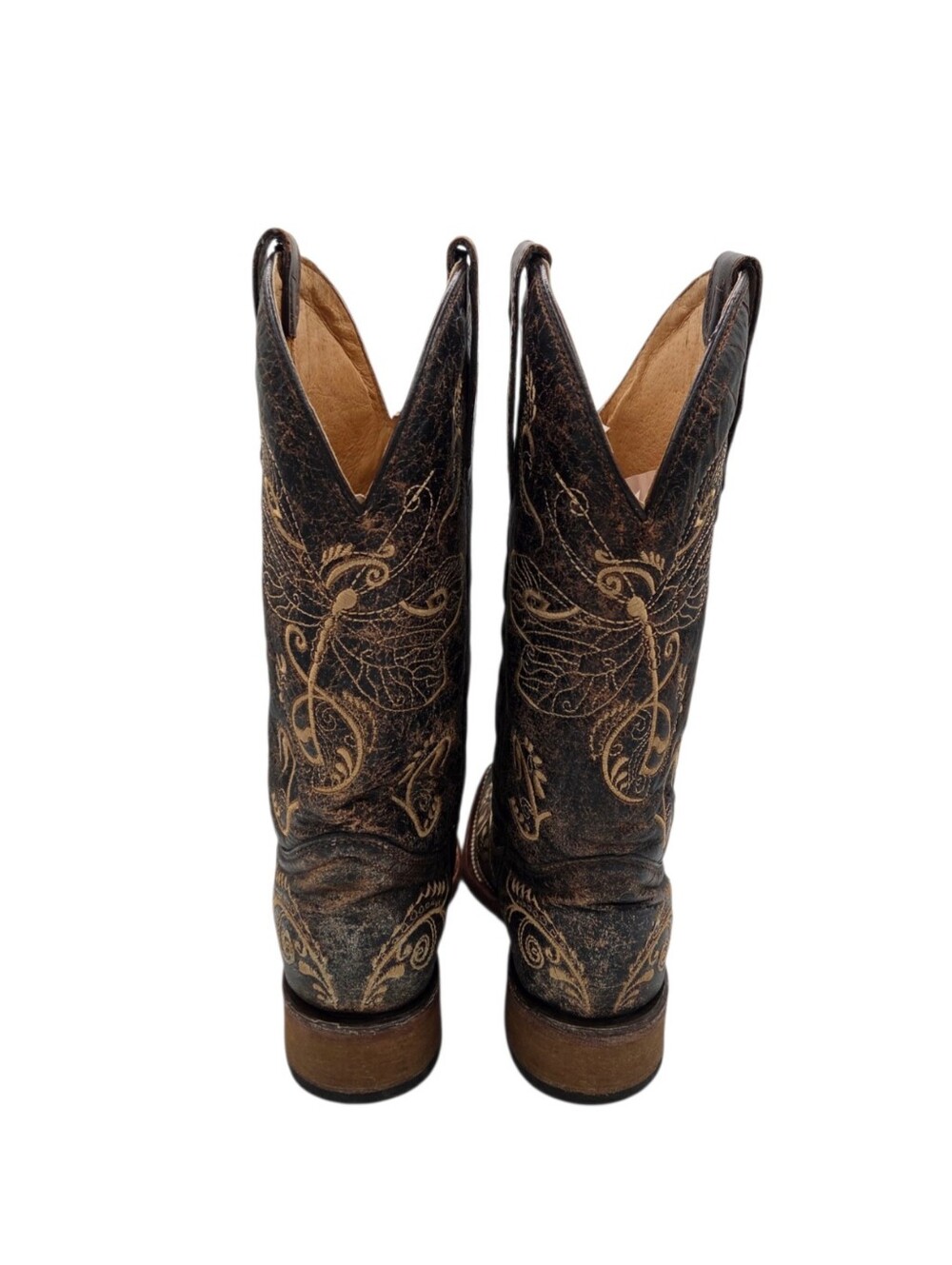 Circle G Women’s Distressed  Dragonfly Embroidered Cowgirl Western Boots Sz 8.5M - Picture 7 of 11